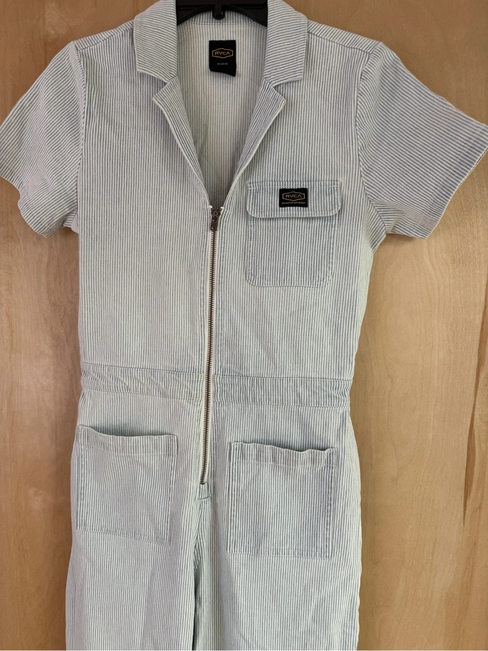 RVCA Striped Boiler Suit Jumpsuit: M
